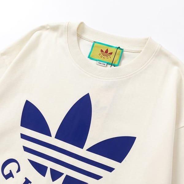 すぐ届グッチ adidasコラボ コットンジャージー Tシャツ フェイク 3色 gup41477